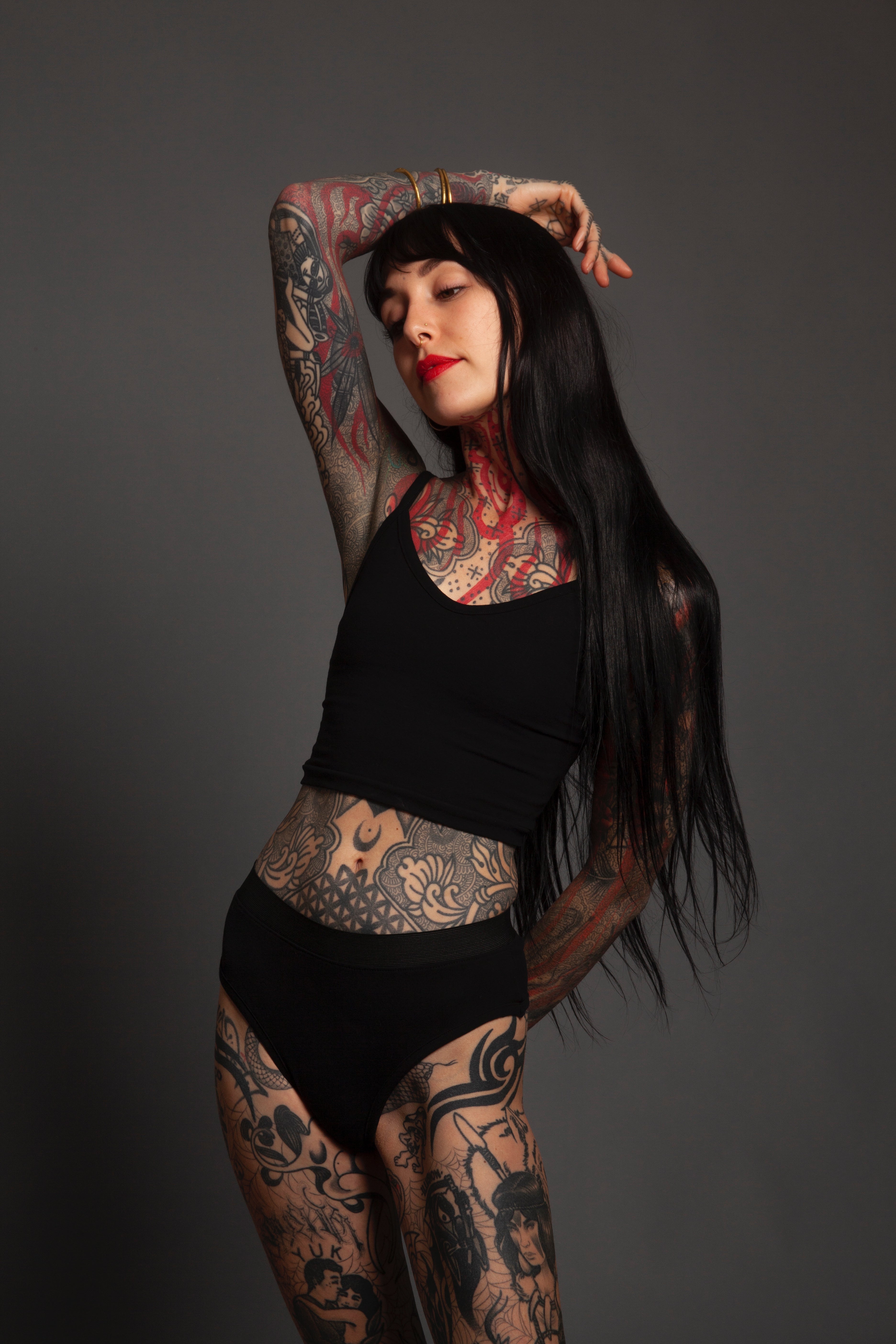 All Black Underwear Set
