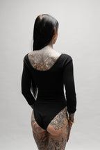 Black 3/4 Sleeve Leotard