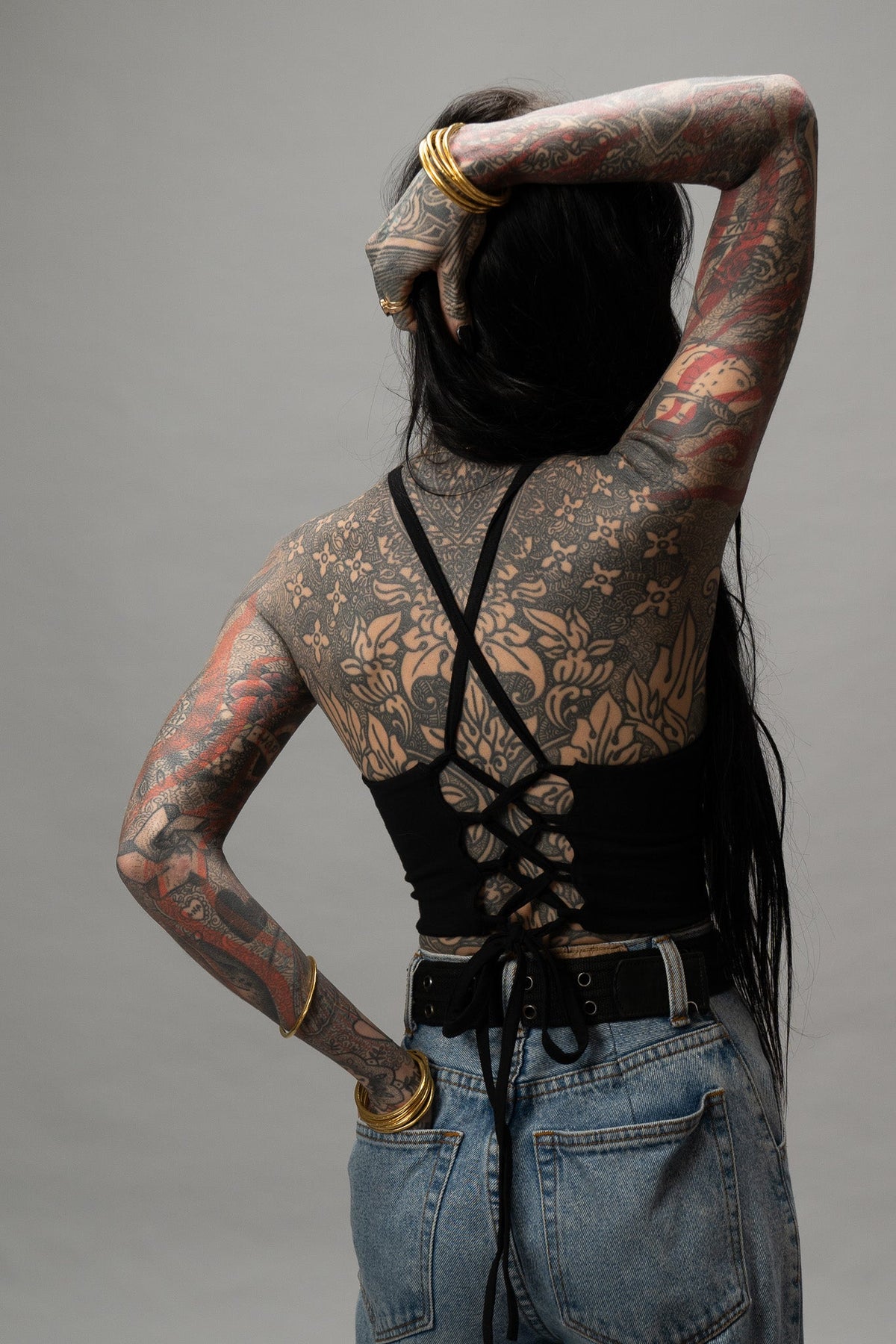 Black Racer Vest Tie Back