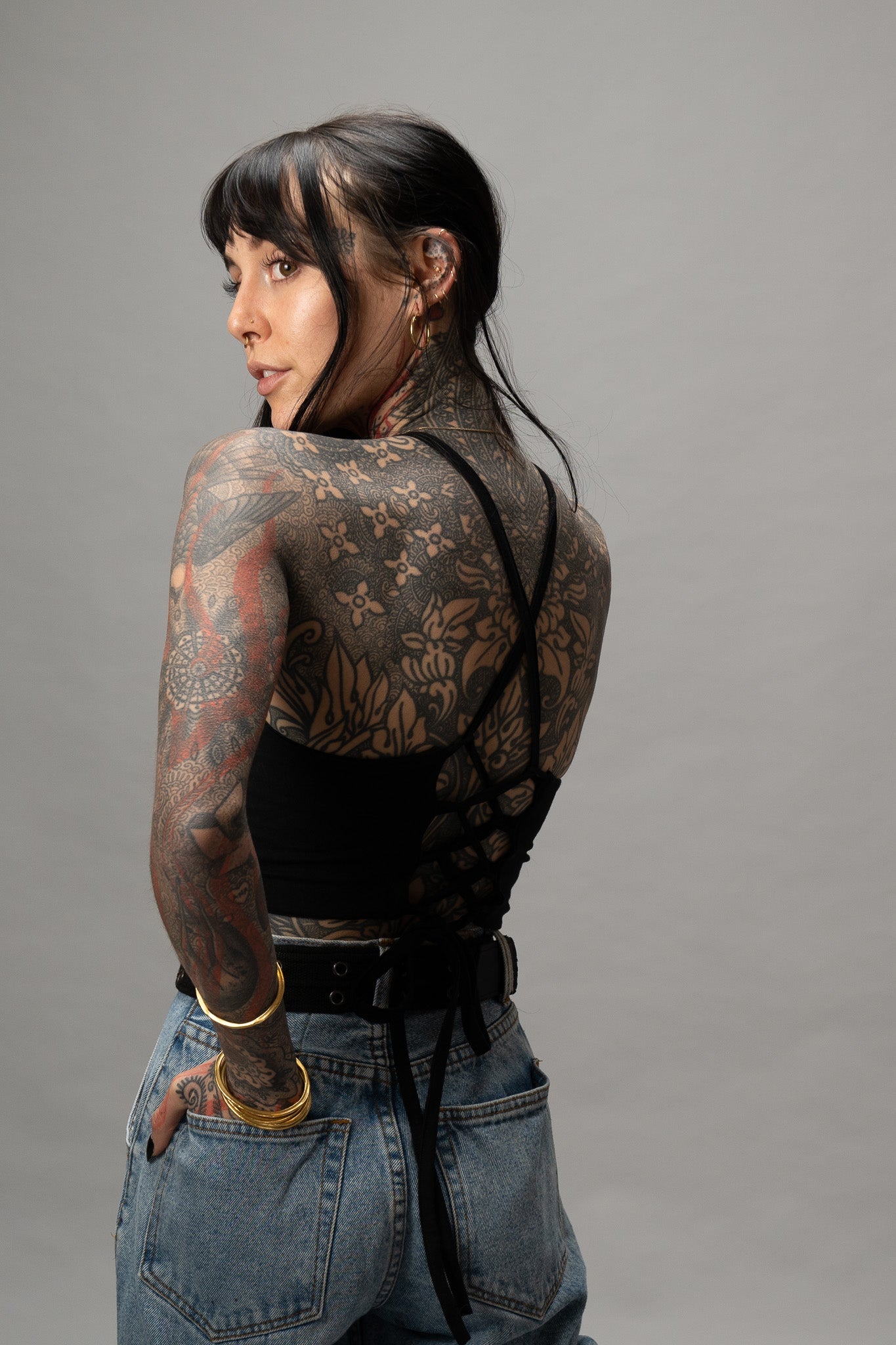 Black Racer Vest Tie Back
