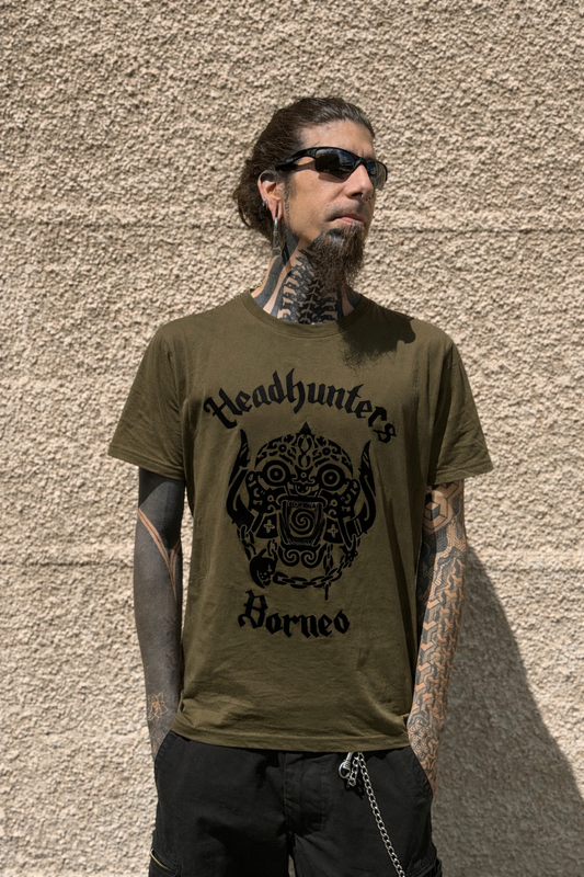 Borneo-inspired Headhunter Tshirt (Army Green)