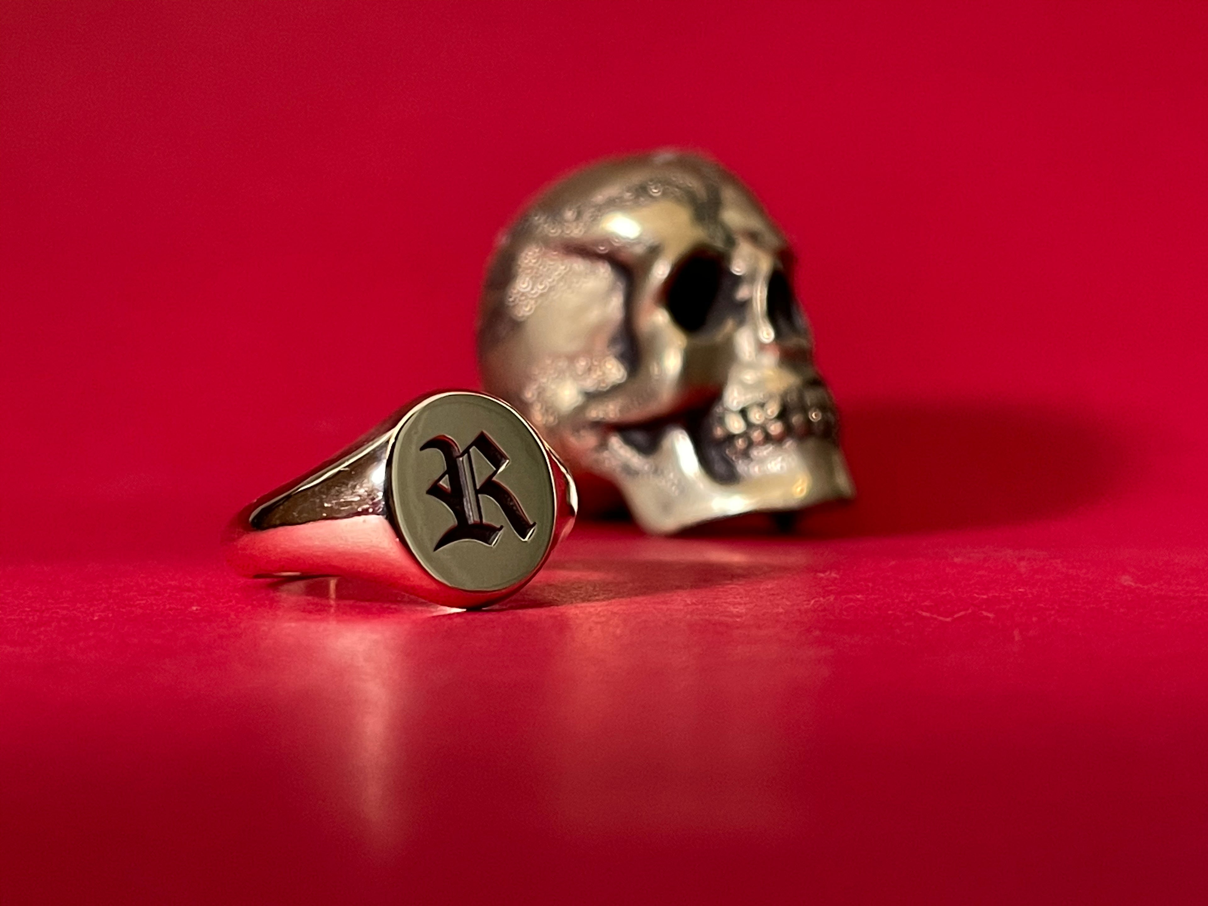Old English Initial Signet Ring
