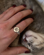 Old English Initial Signet Ring