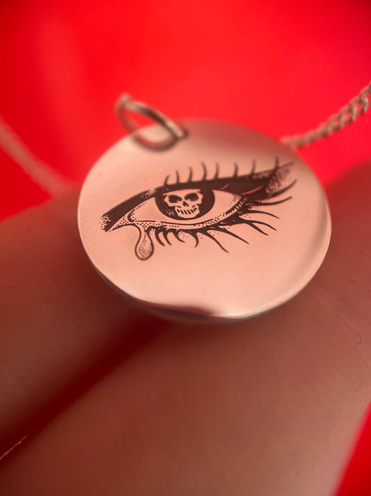 Crying Eye Skull Pendant