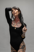 Black 3/4 Sleeve Leotard