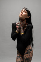 Black 3/4 Sleeve Leotard