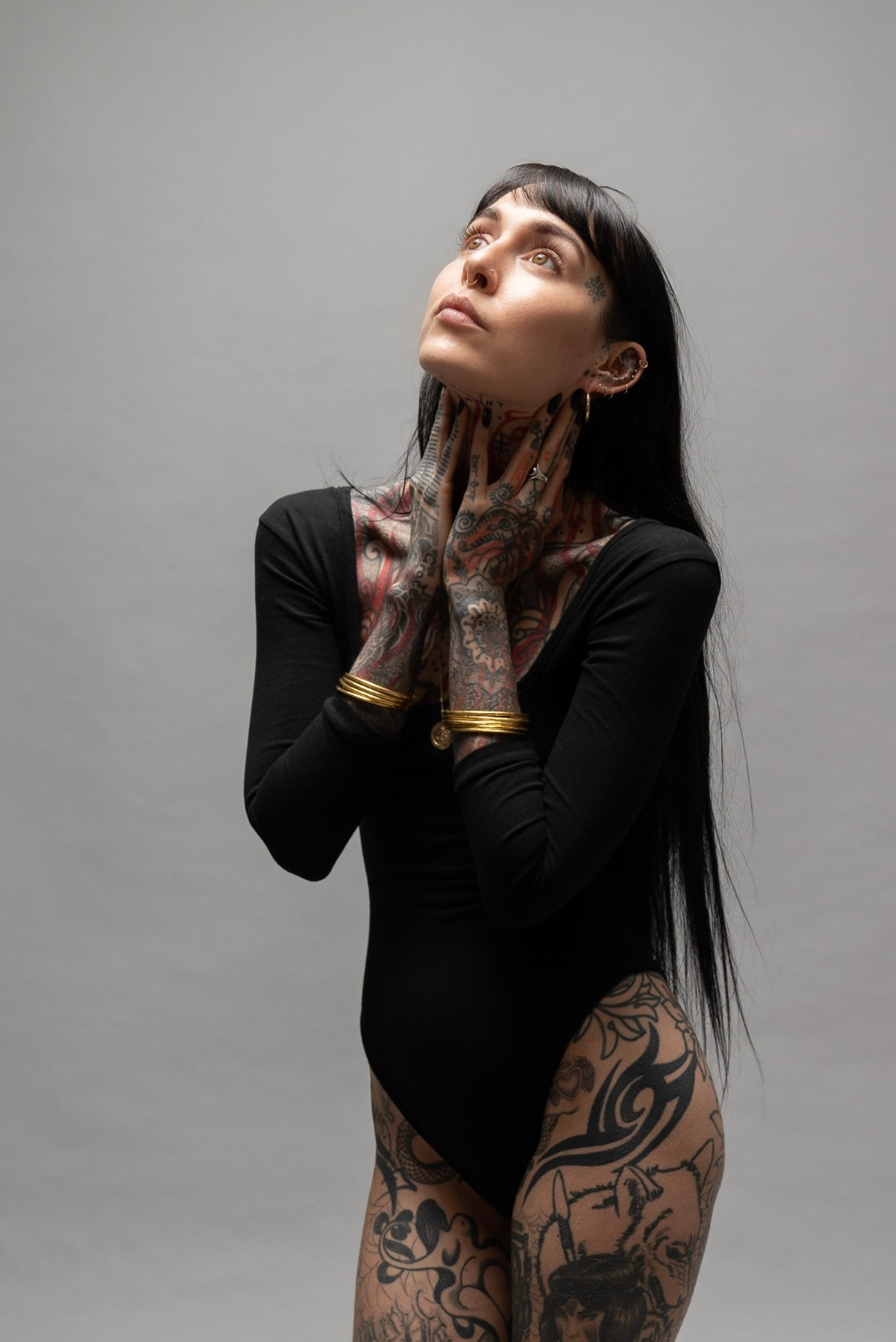 Black 3/4 Sleeve Leotard