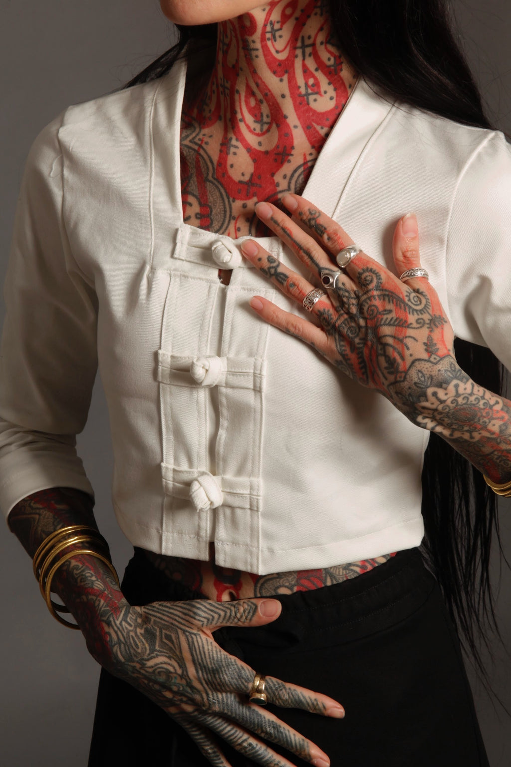 White 3/4 Sleeved Tunic