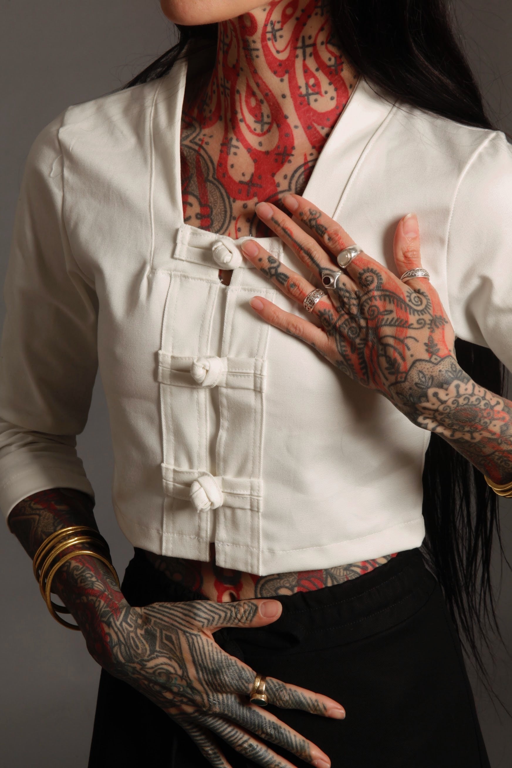 White 3/4 Sleeved Tunic