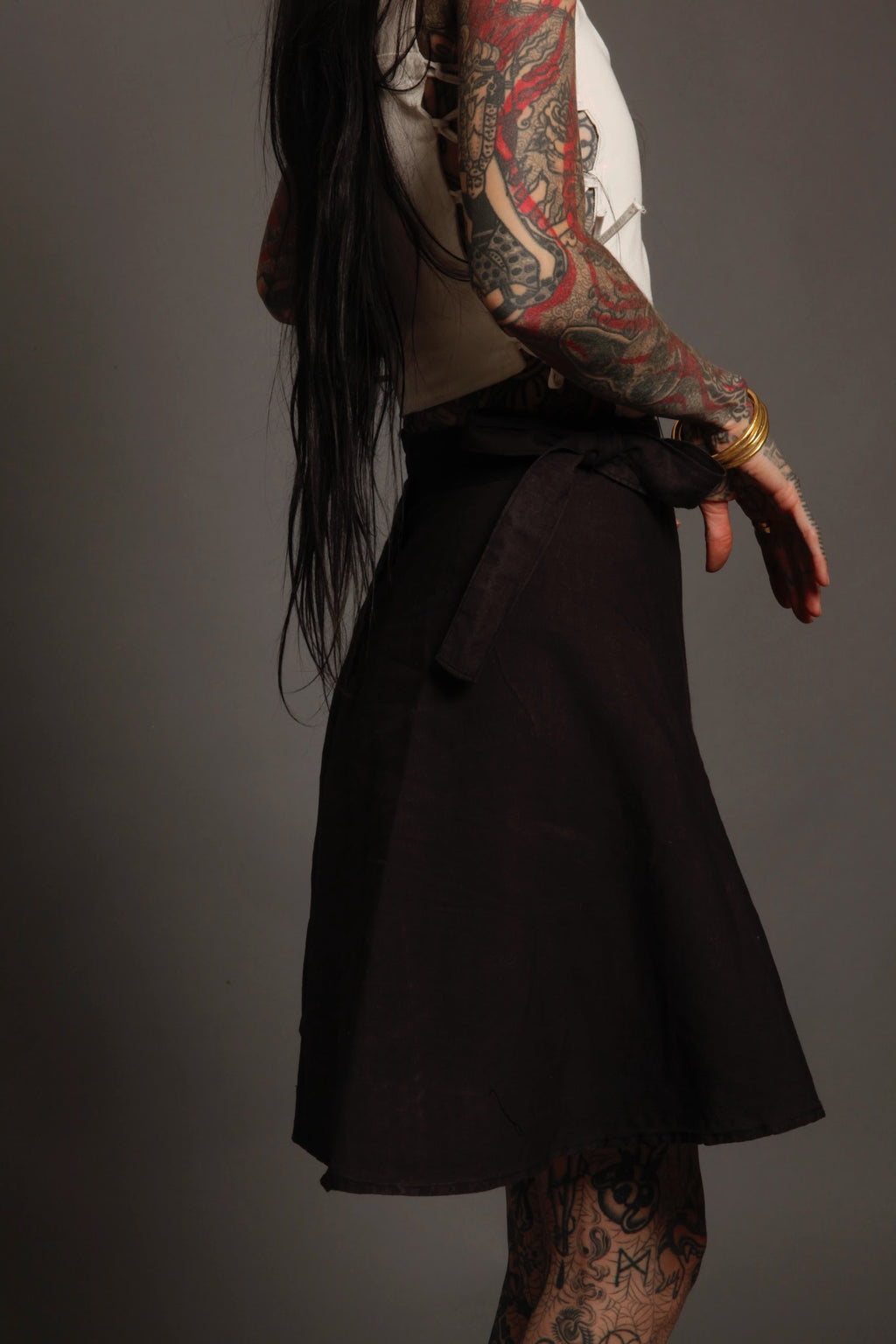 Knee Length Wrap Skirt