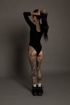 Black 3/4 Sleeve Leotard