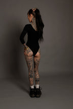 Black 3/4 Sleeve Leotard