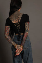Black Fitted Crop Tee