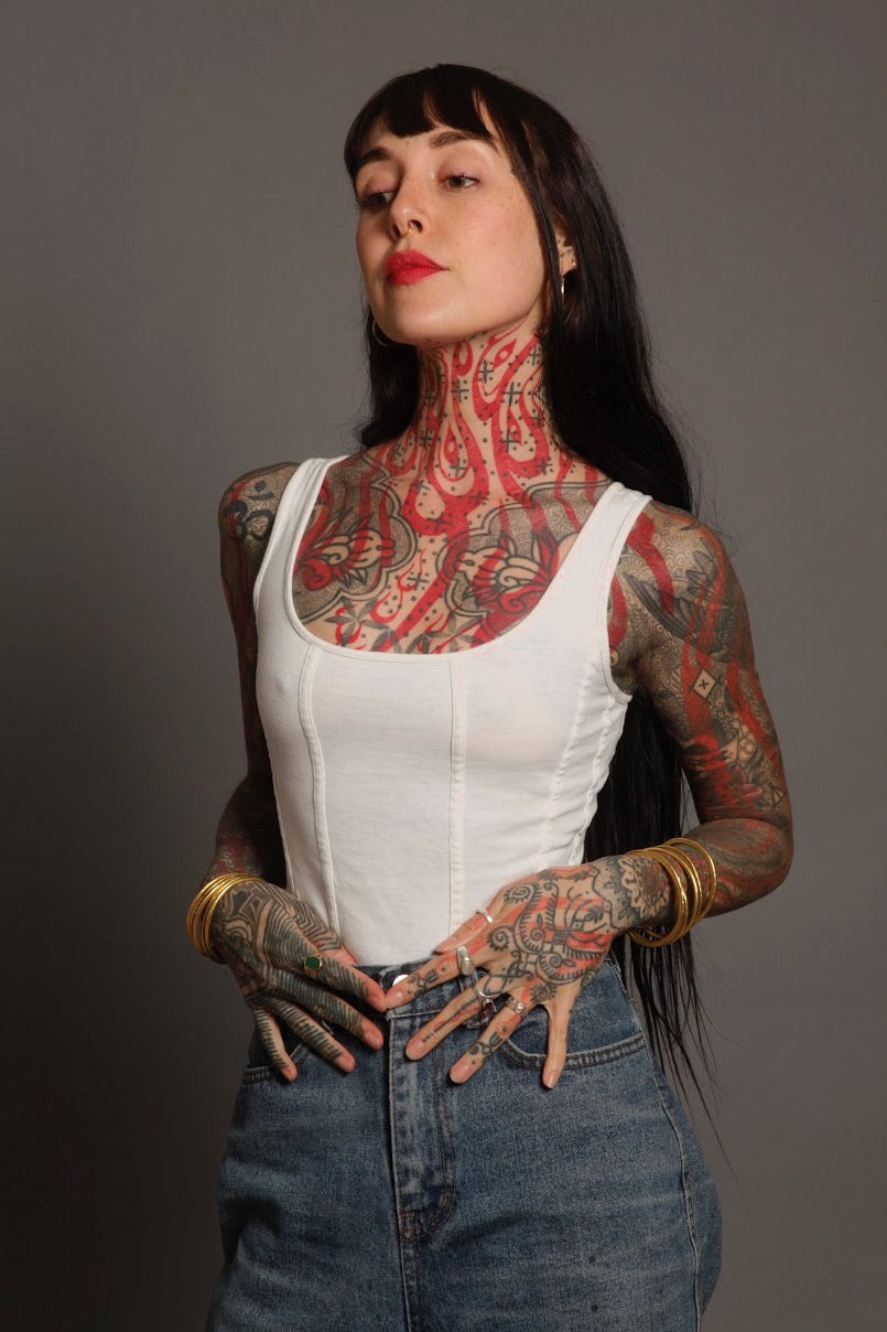 Classic Apparel: Soft White Corset Vest