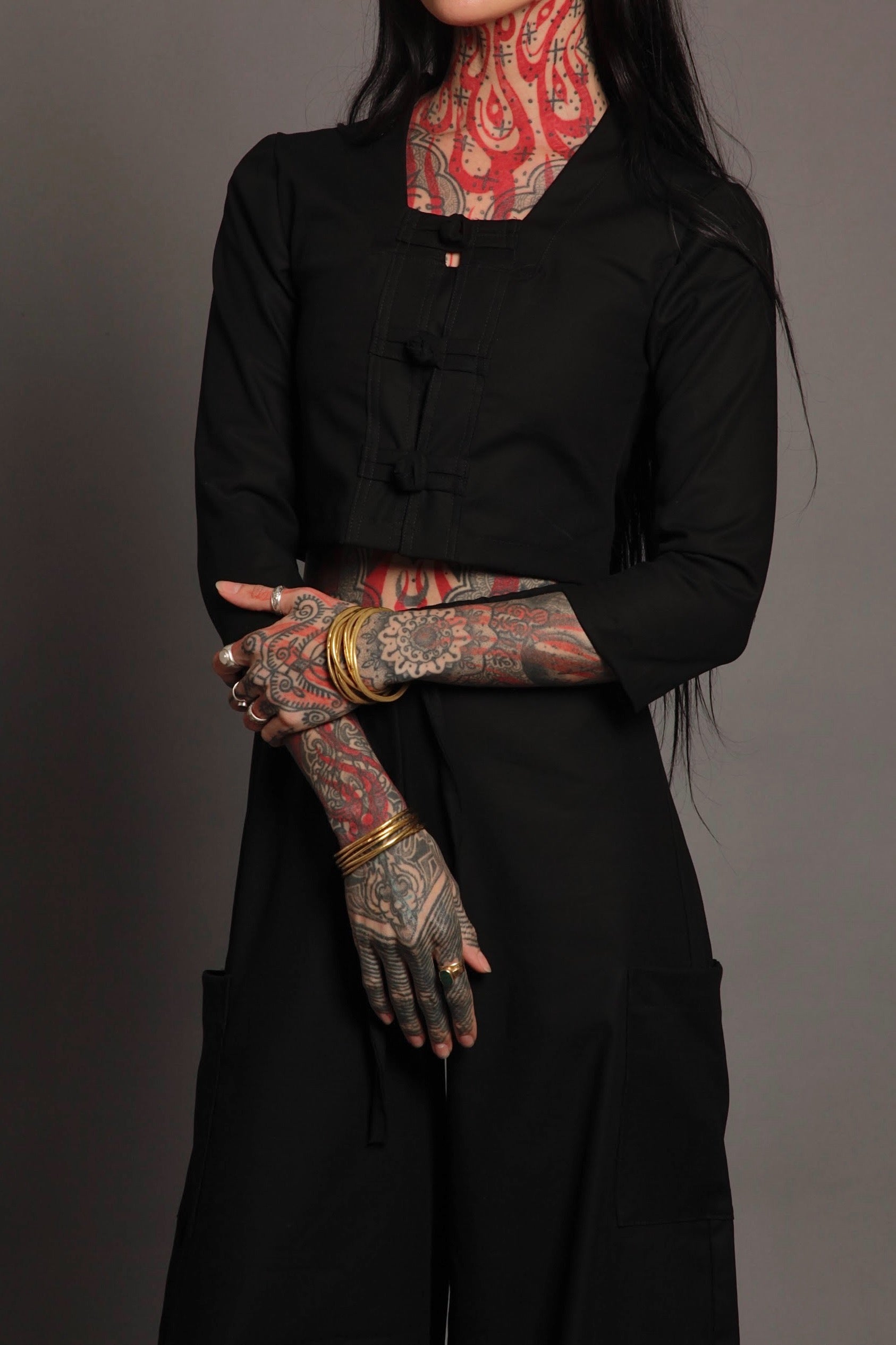 Classic Apparel: Black 3/4 Sleeved Tunic