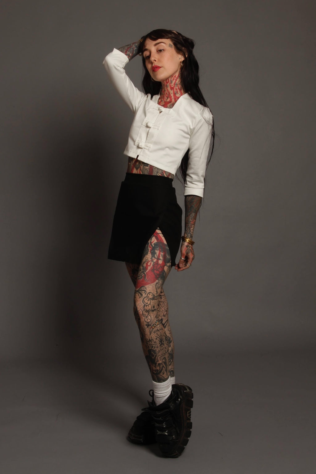 White 3/4 Sleeved Tunic