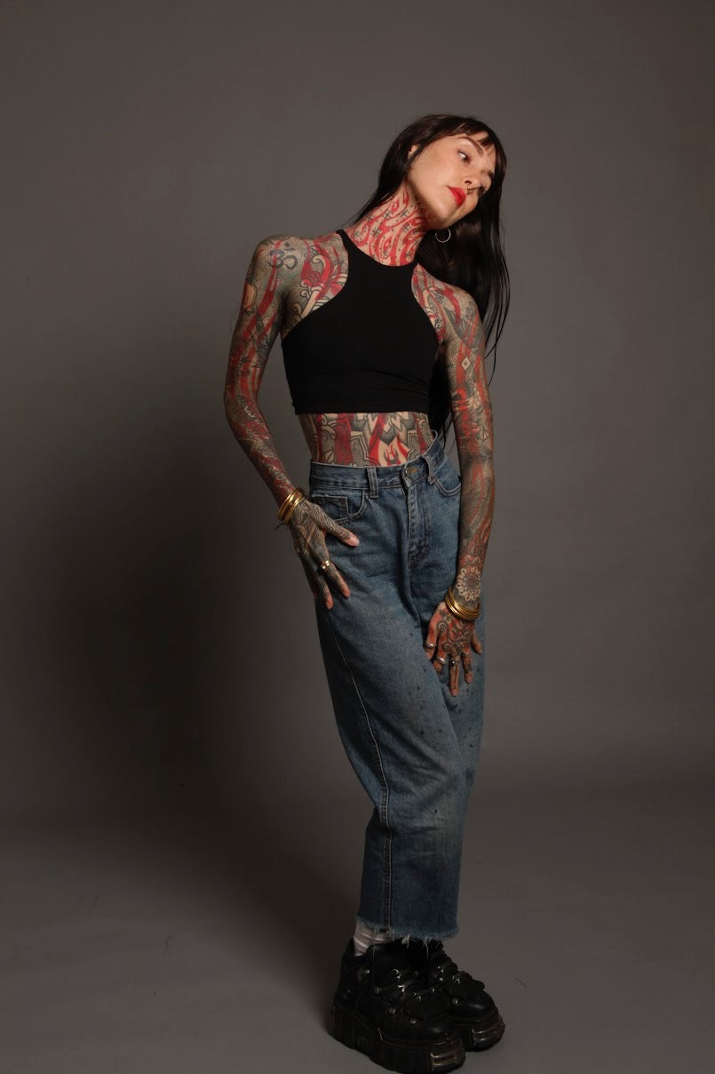Black Racer Vest Tie Back