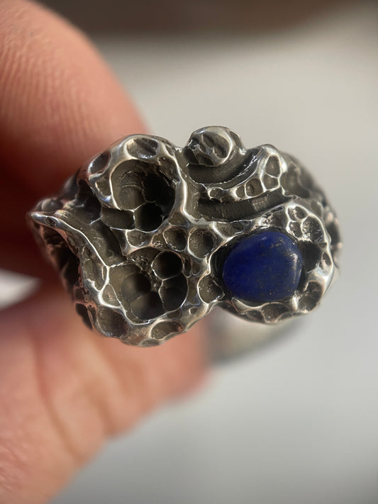 Om Ring With Lapis (One Off Piece)