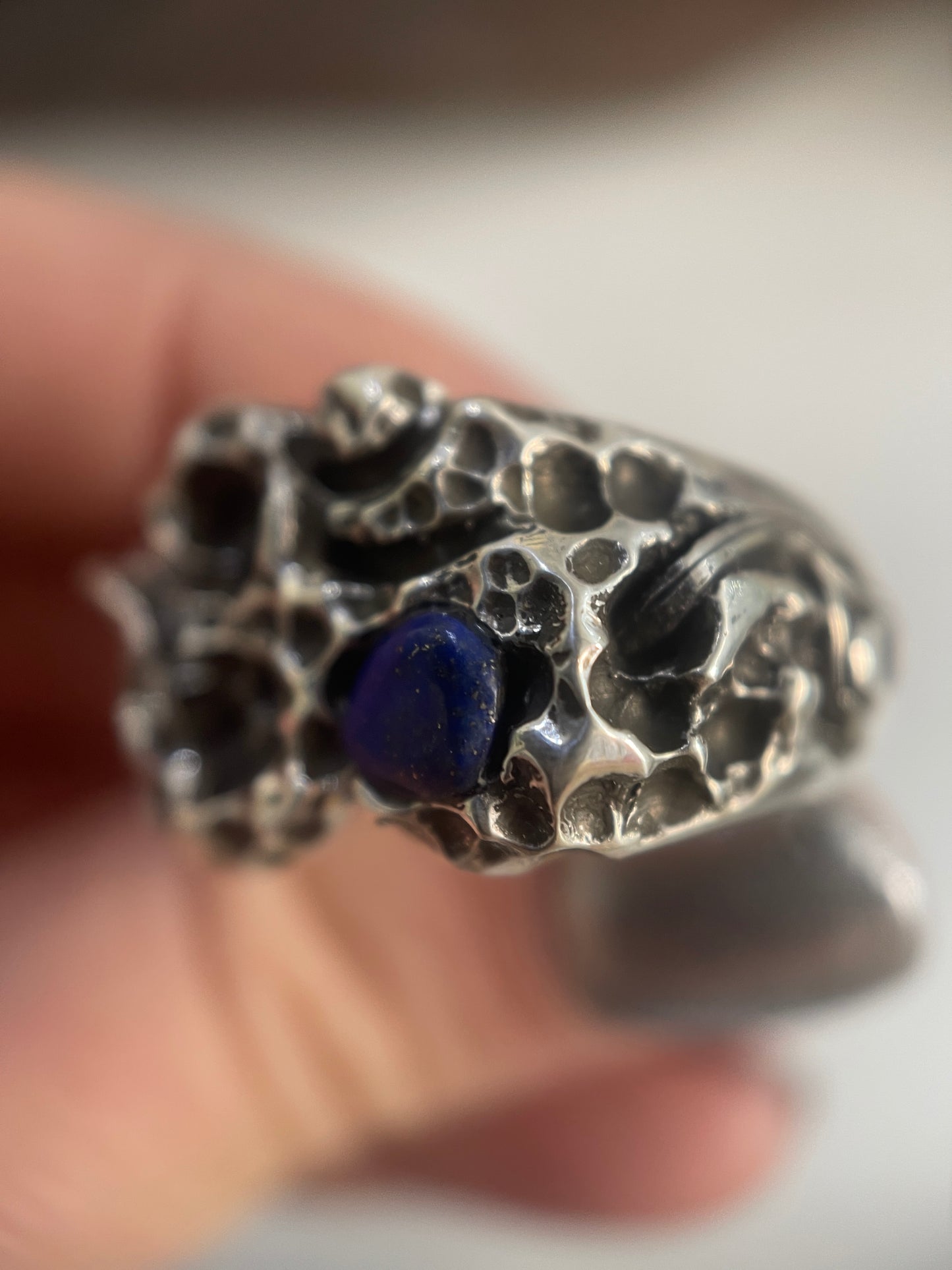 Om Ring With Lapis (One Off Piece)