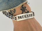 Heavy Engraved Old English ID Bracelet