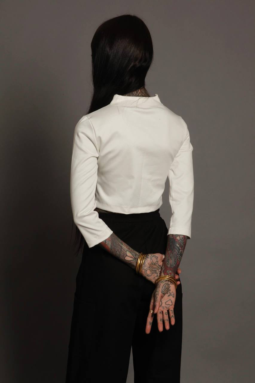 Classic Apparel: White 3/4 Sleeved Tunic