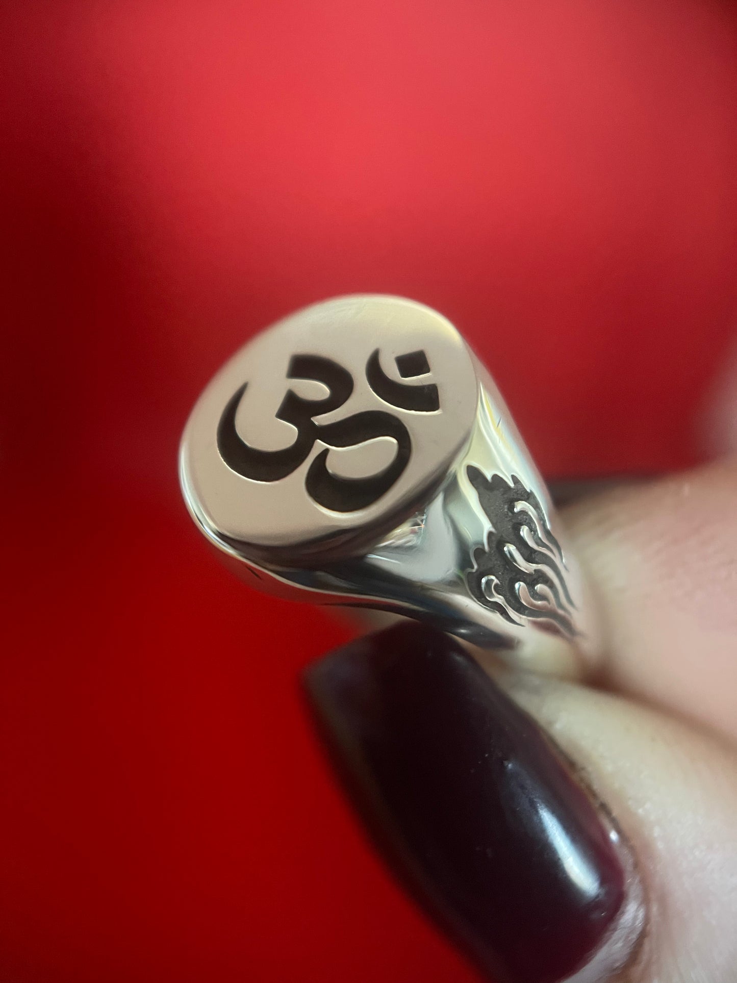 The Flaming Om Ring