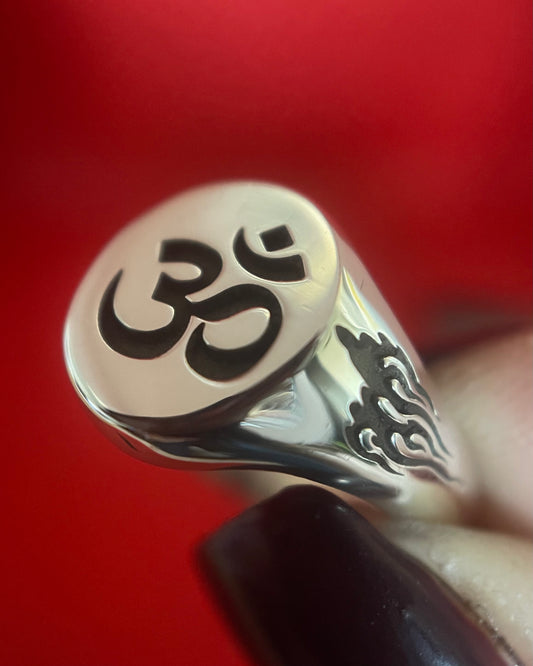 The Flaming Om Ring