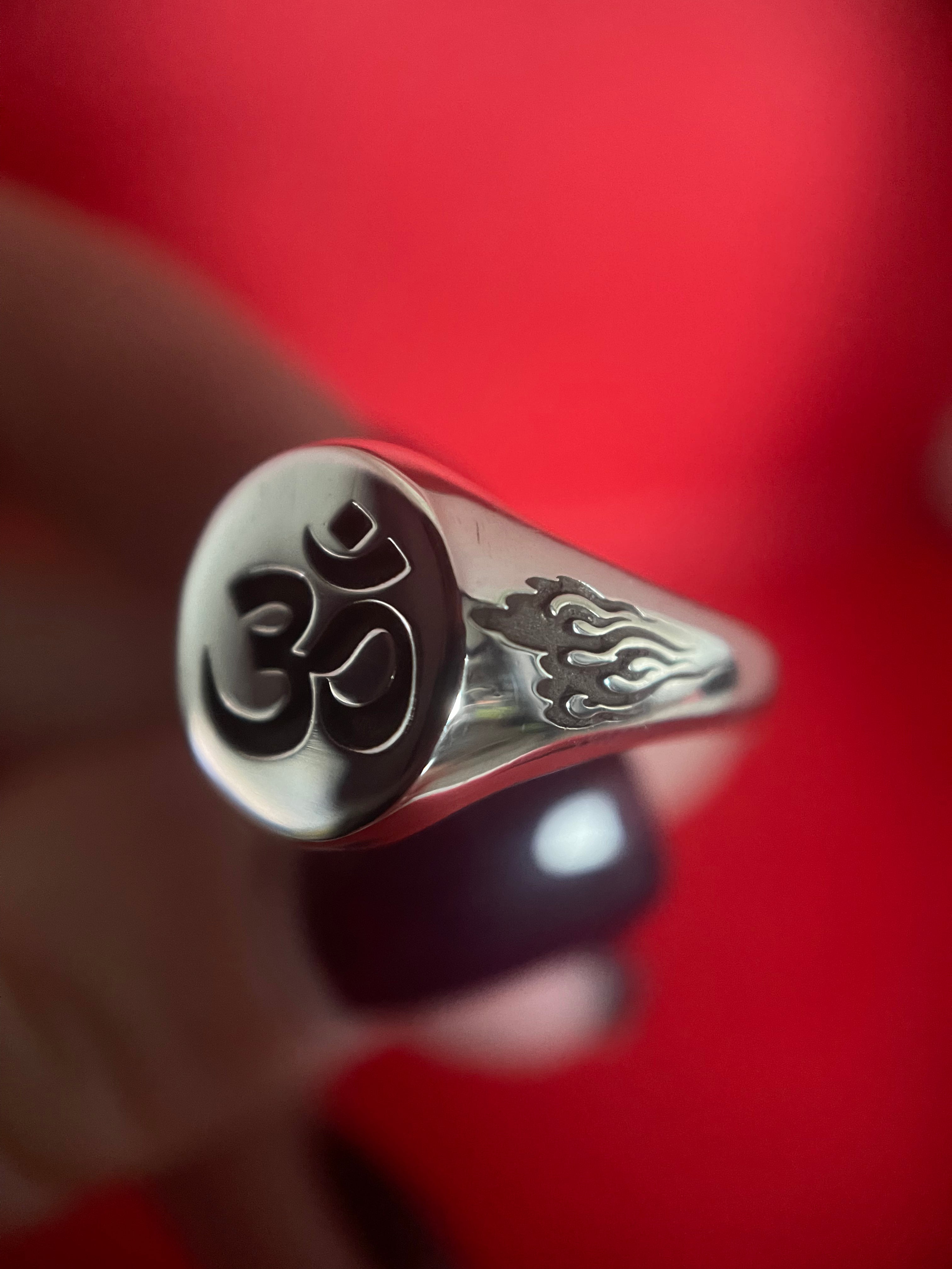 The Flaming Om Ring