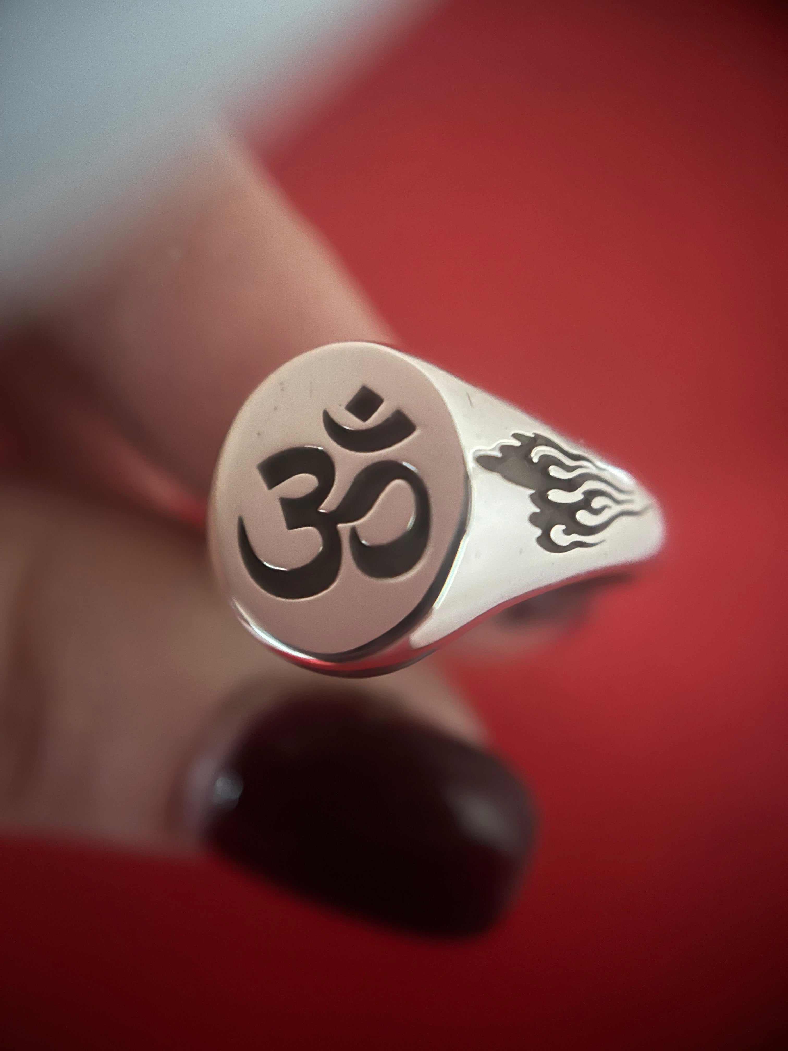 The Flaming Om Ring