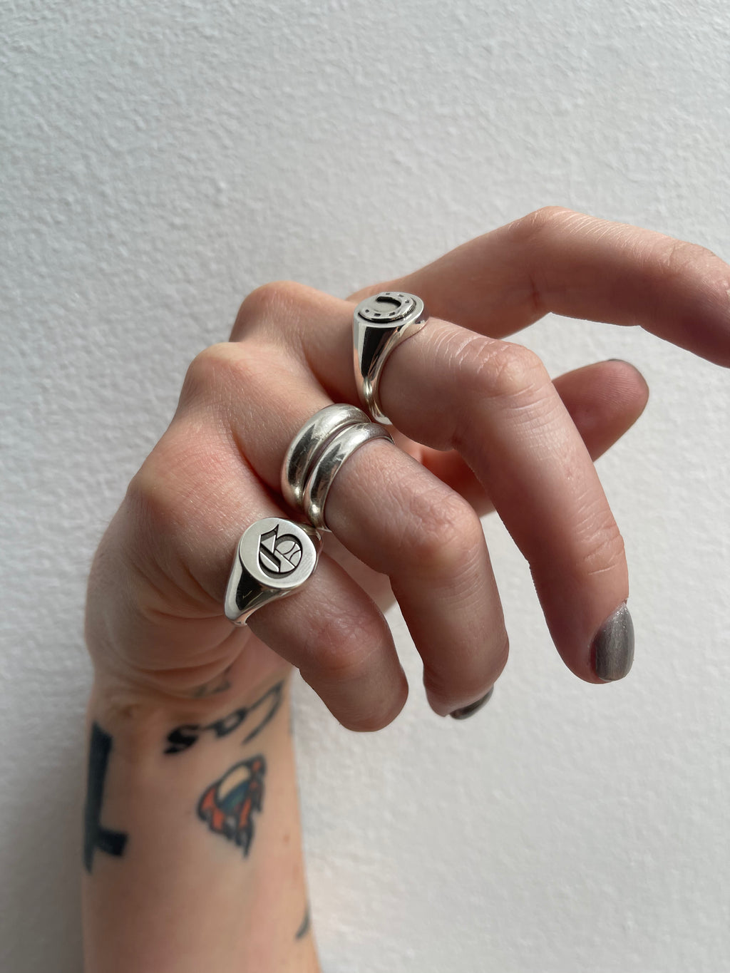 Old English Initial Signet Ring