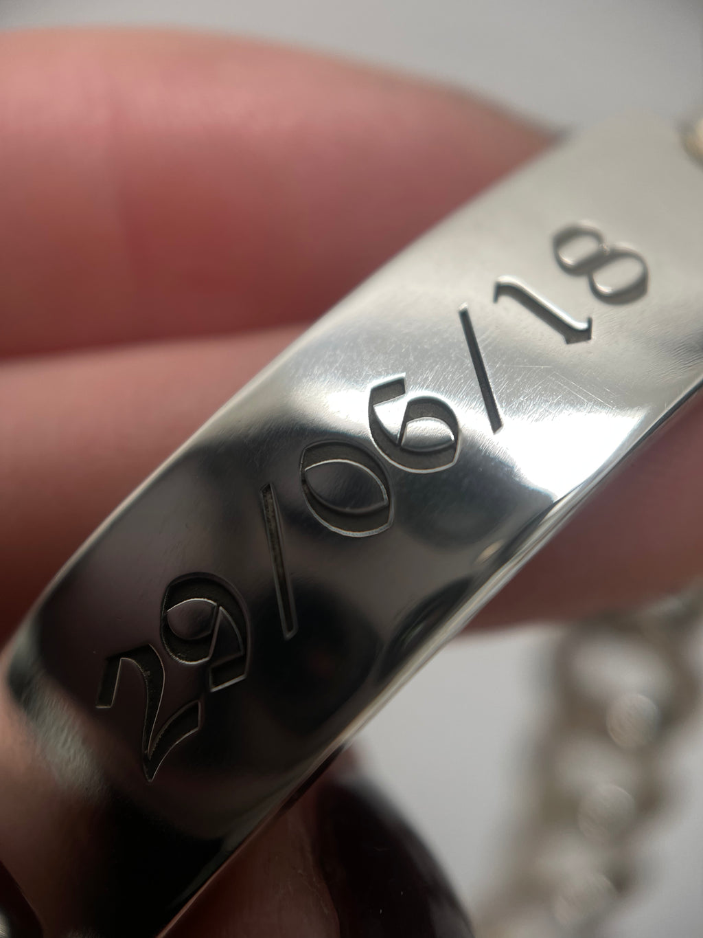 Heavy Engraved Old English ID Bracelet