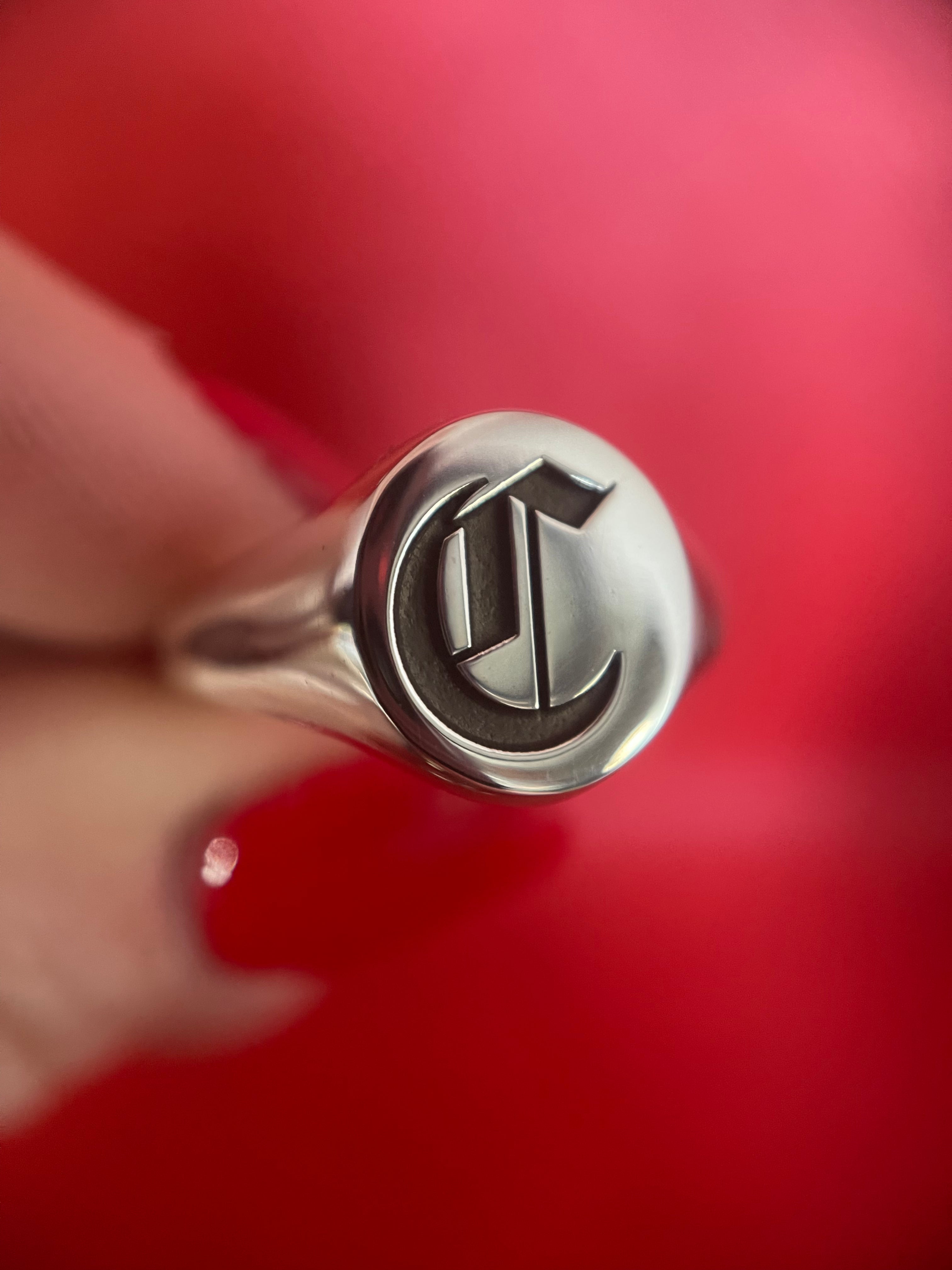 Old English Initial Signet Ring