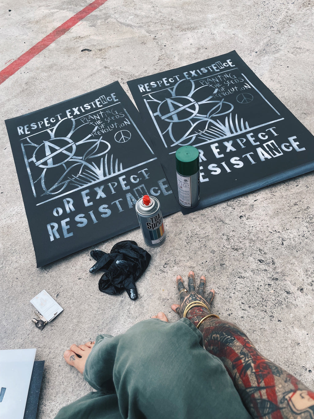RESPECT EXISTENCE SPRAYED POSTER
