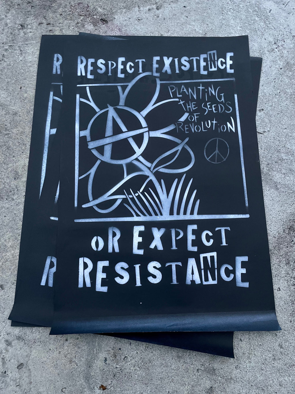 RESPECT EXISTENCE SPRAYED POSTER