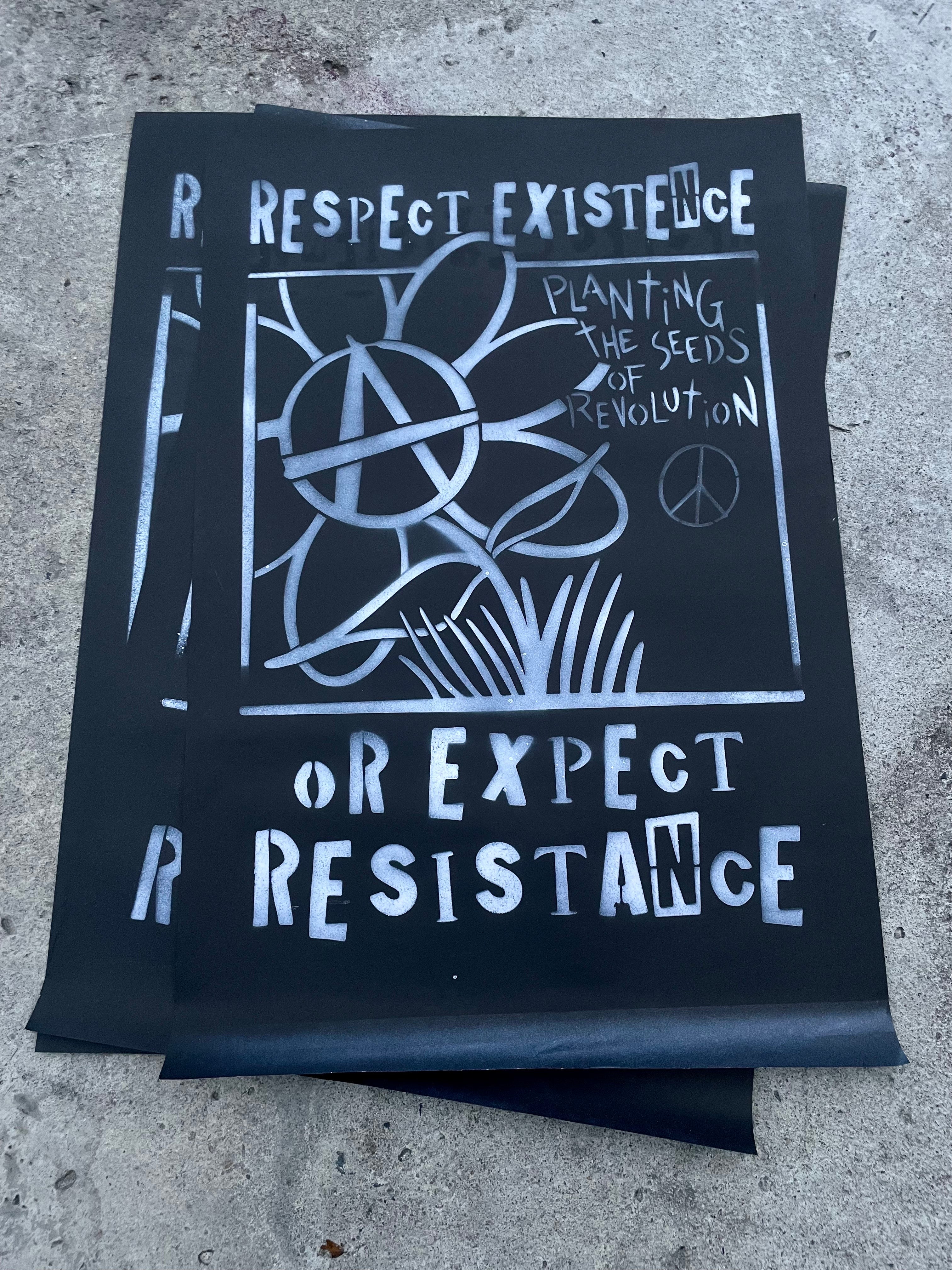 RESPECT EXISTENCE SPRAYED POSTER