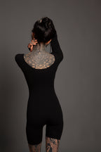 Form Fitting Playsuit With Thumbholes