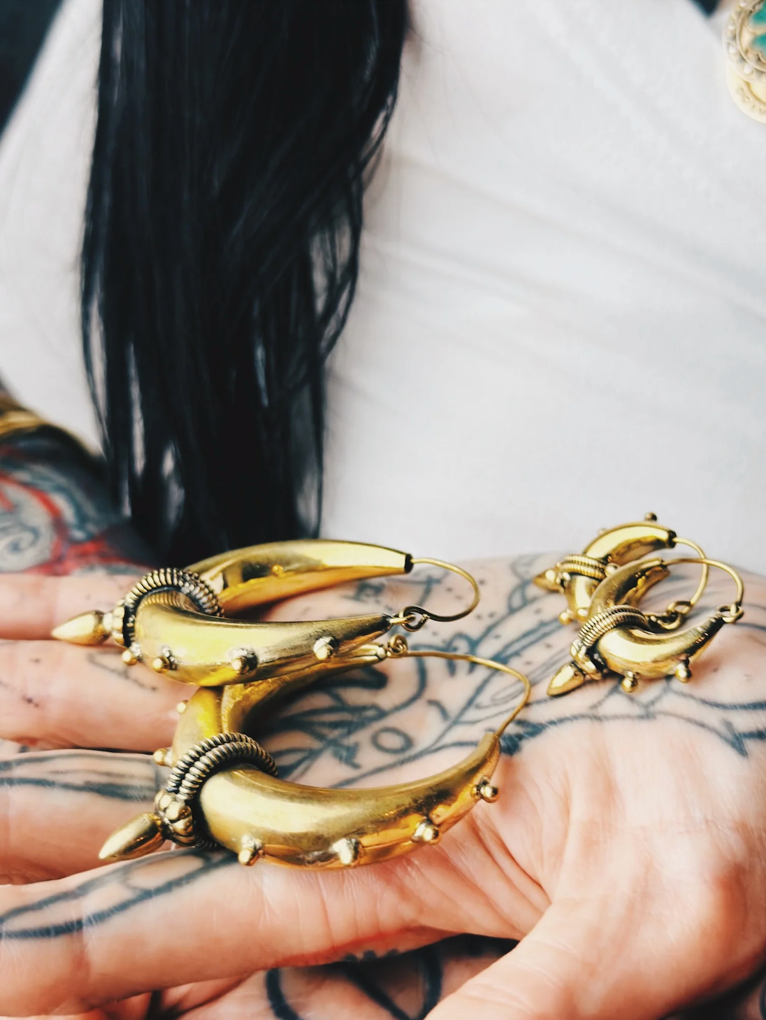 Large Spiked Tribal Earrings