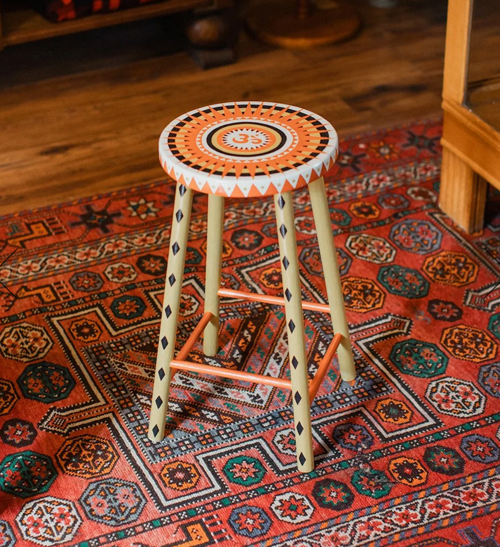 "Om Mandala" Stool by Twin Sun Store