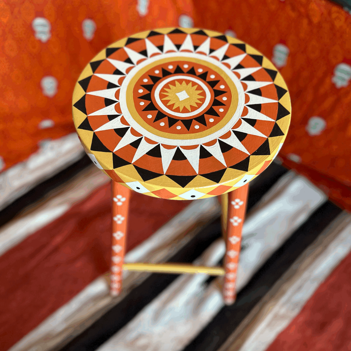 "Desert Mandala" Stool by Twin Sun Store