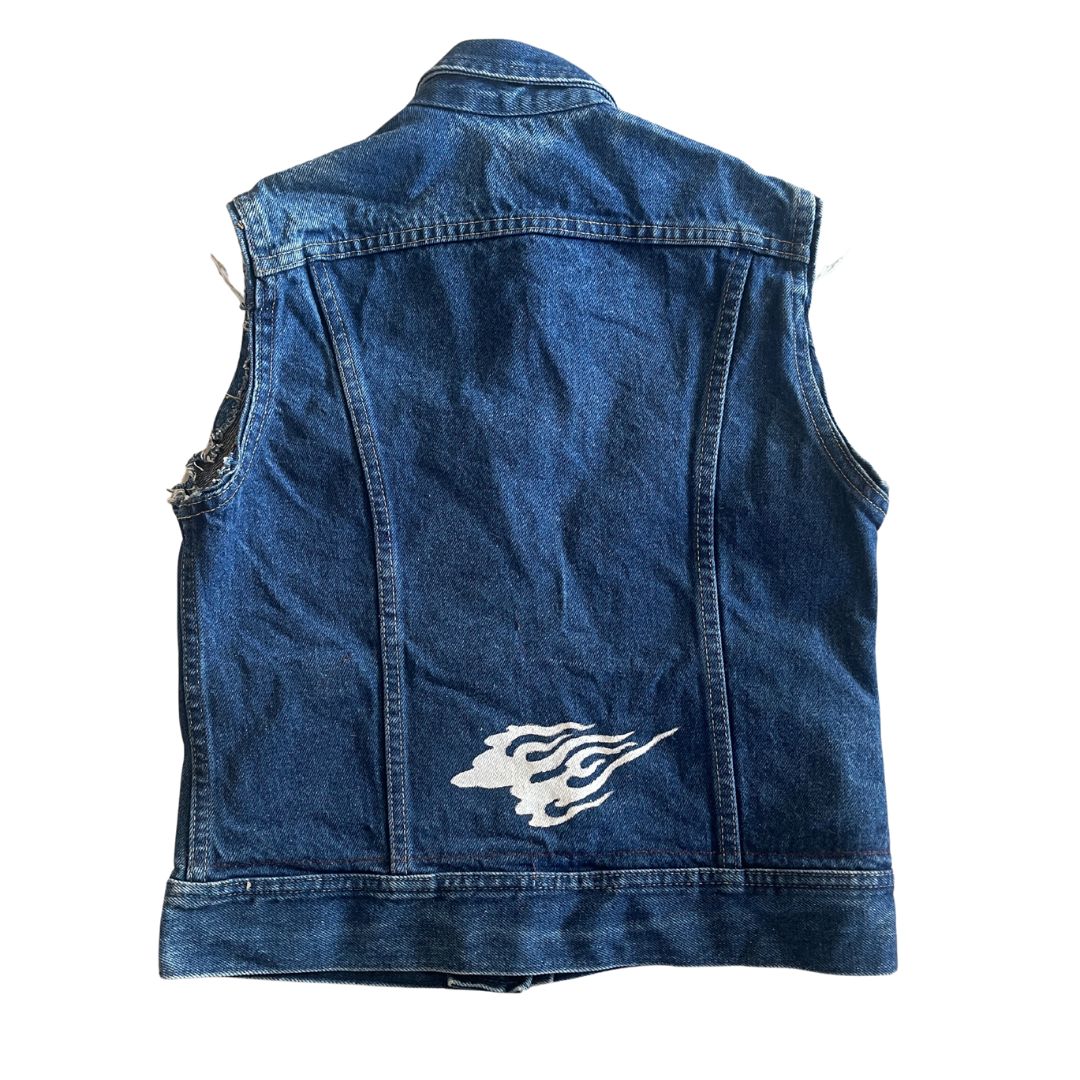 Raw Revival: Vintage Lee Riders Women’s Denim Vest (Dark Blue)