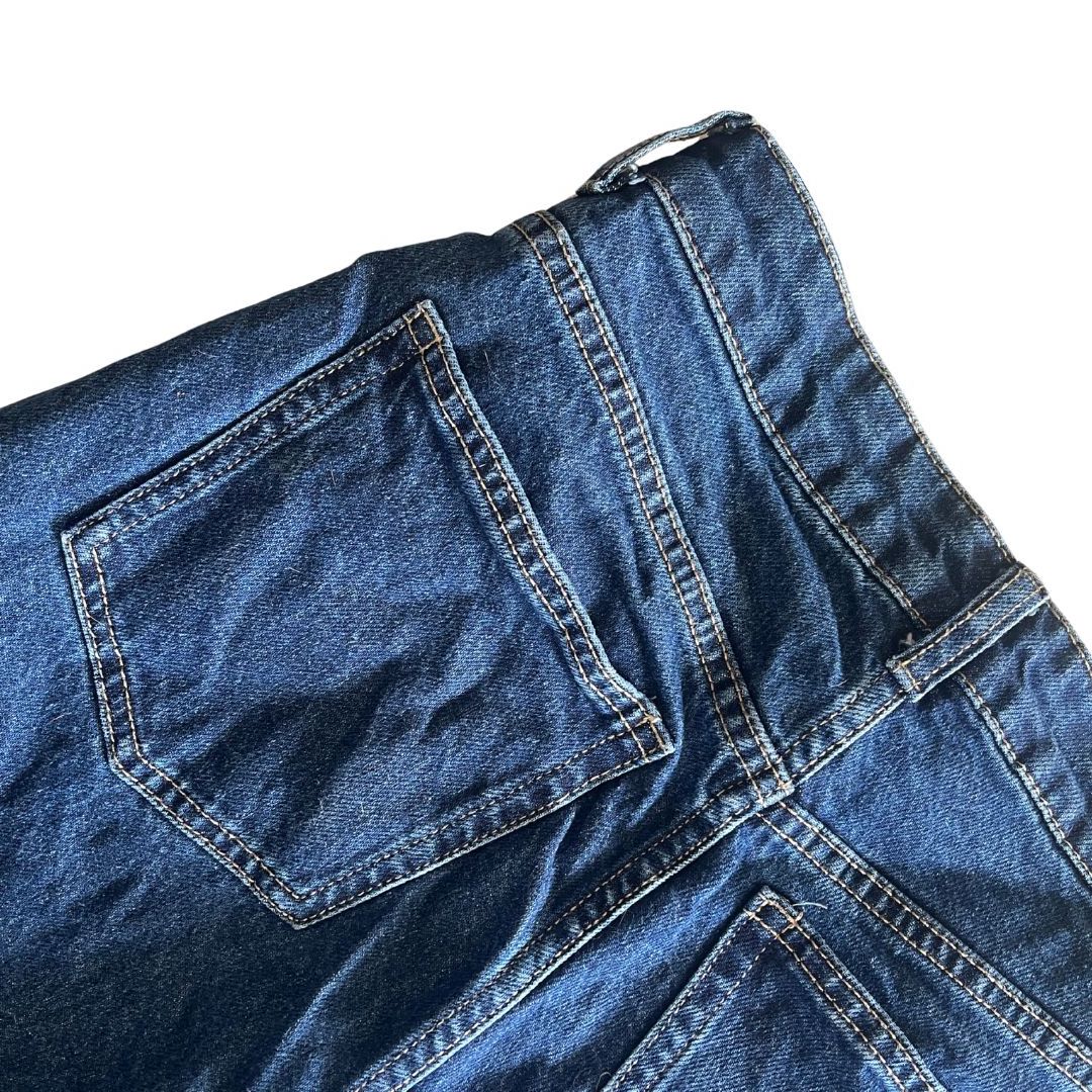 Raw Revival: No Brand Upcycled Flared Jeans (Dark Blue Wash)