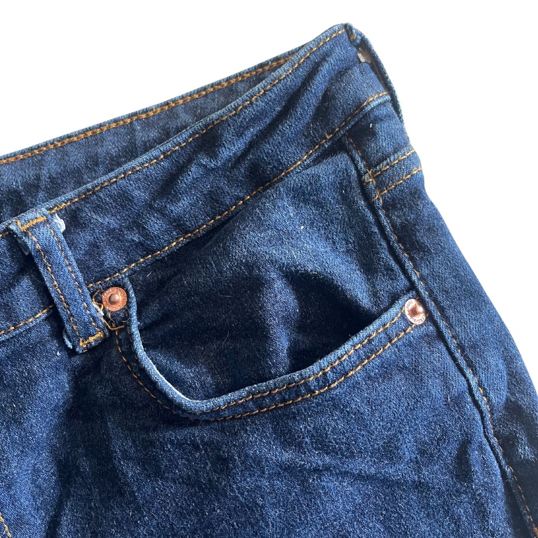 Raw Revival: No Brand Upcycled 70's Flared Jeans (Dark Blue Wash)