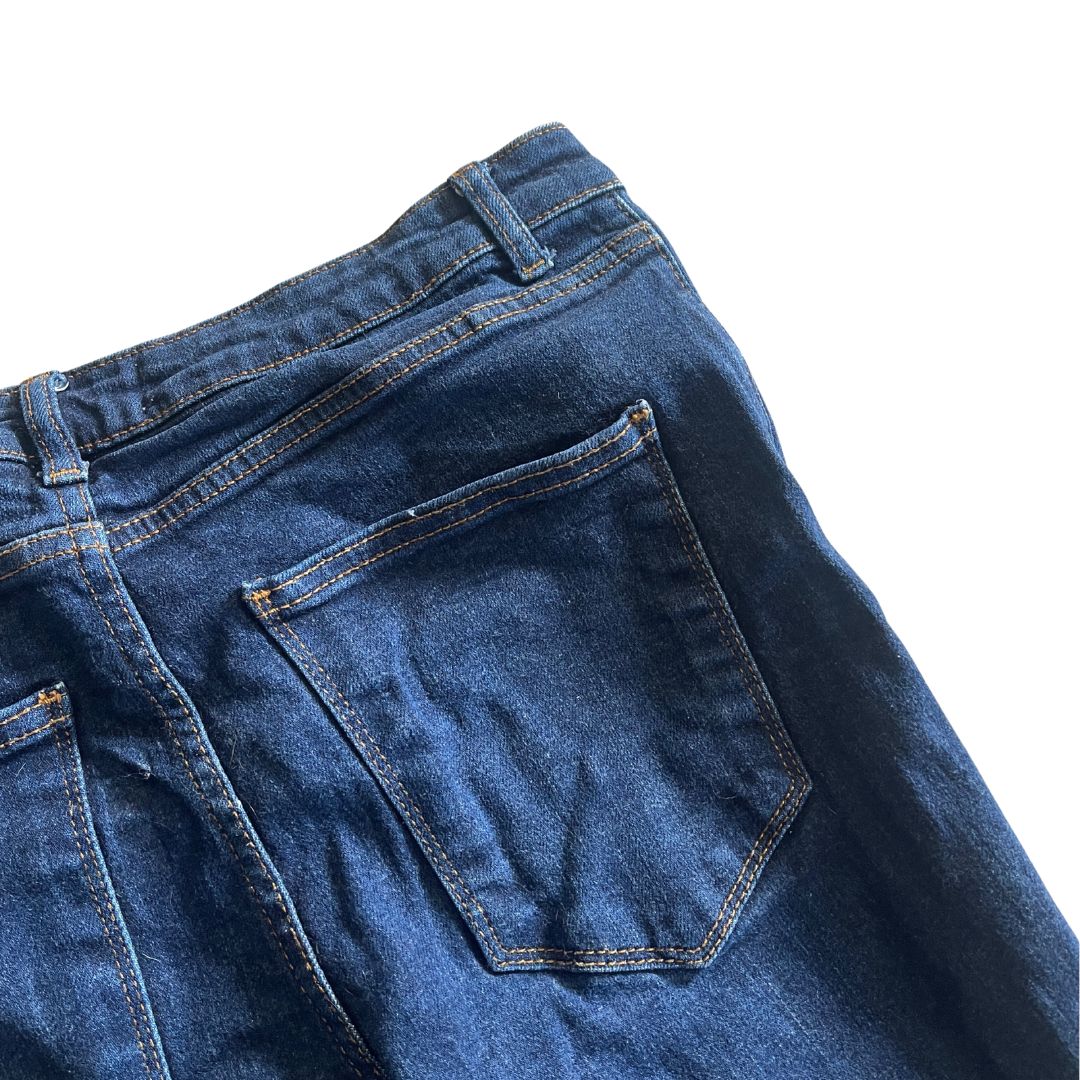 Raw Revival: No Brand Upcycled 70's Flared Jeans (Dark Blue Wash)