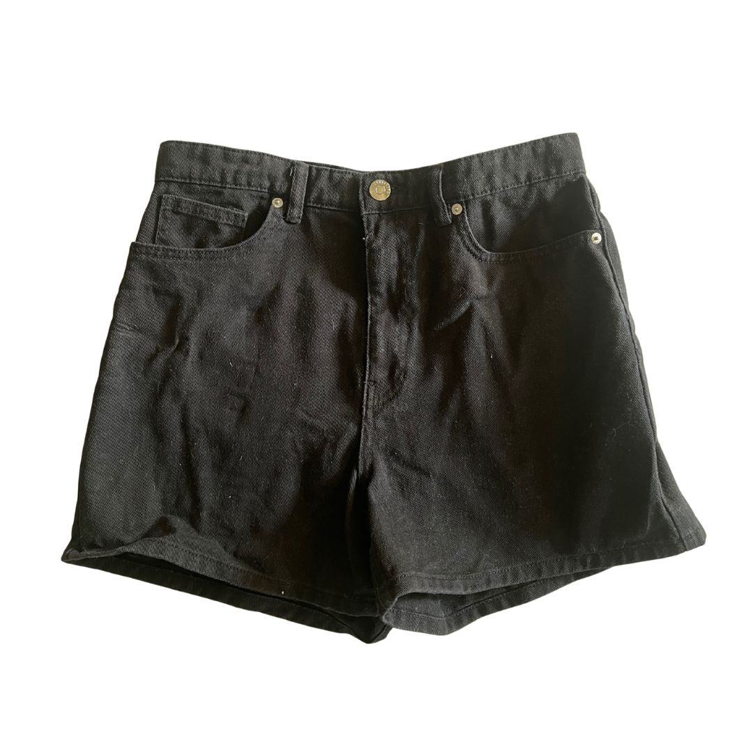 Raw Revival: High Waisted Black Shorts