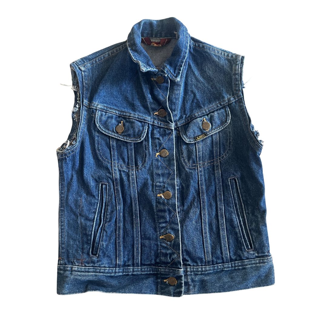 Raw Revival: Vintage Lee Riders Women’s Denim Vest (Dark Blue)