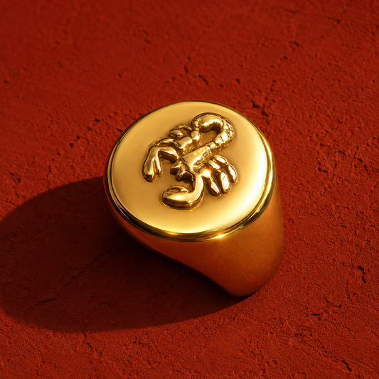 Scorpion Signet Ring 9CT Yellow Gold