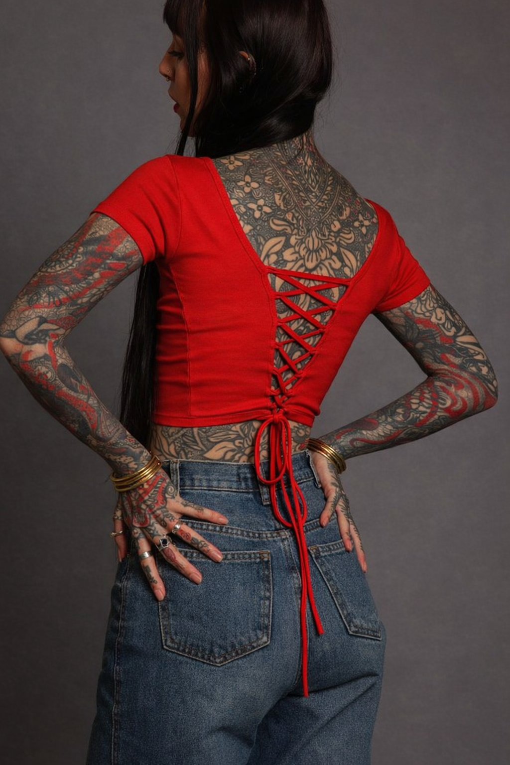 Classic Apparel: Red Fitted Crop Top