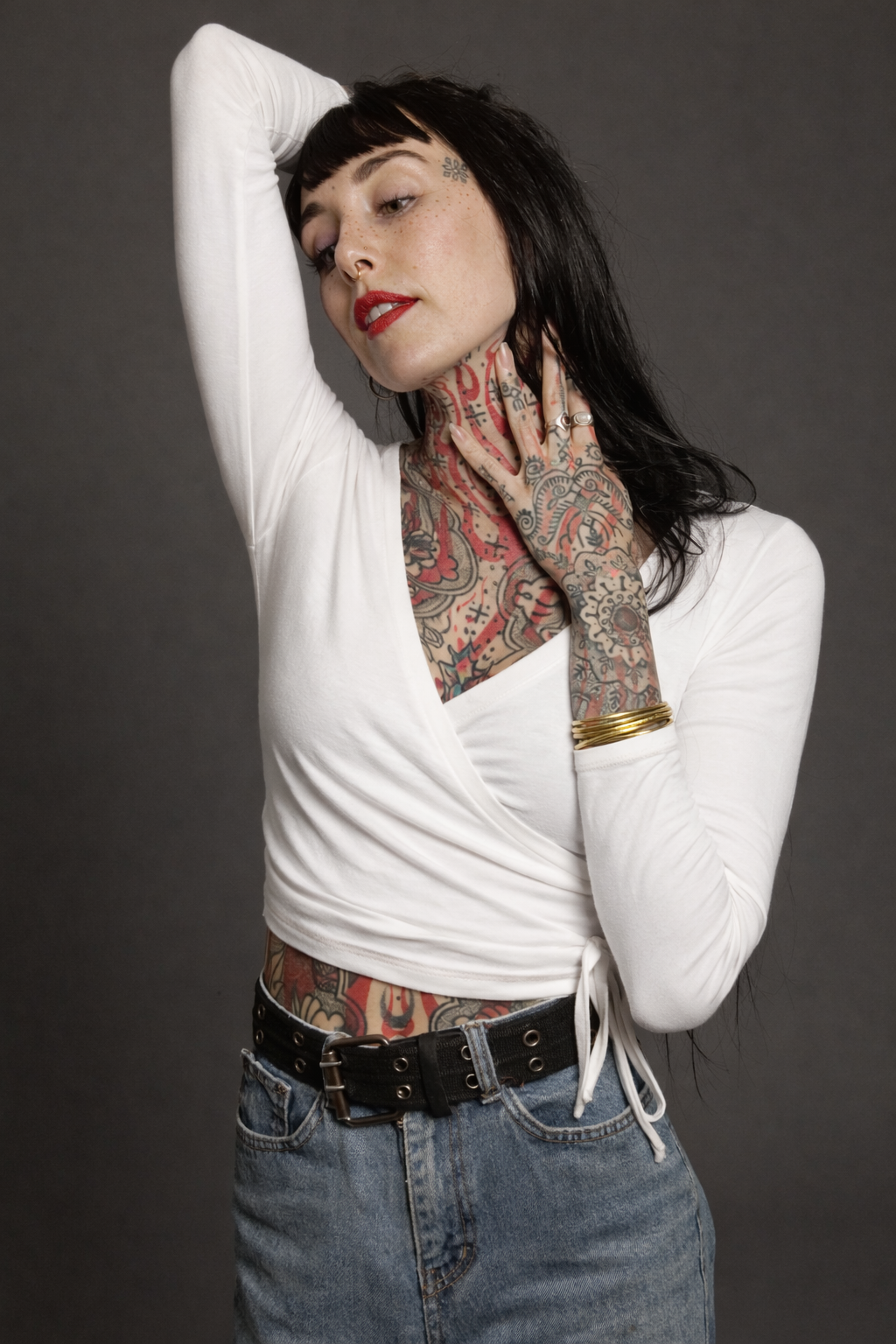 Classic Apparel: White Wrap Top Longsleeve