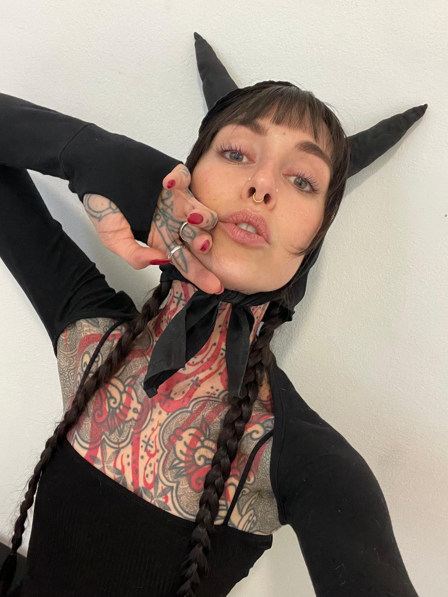 Reclaimed Silk Goat Bonnet (Midnight Black)