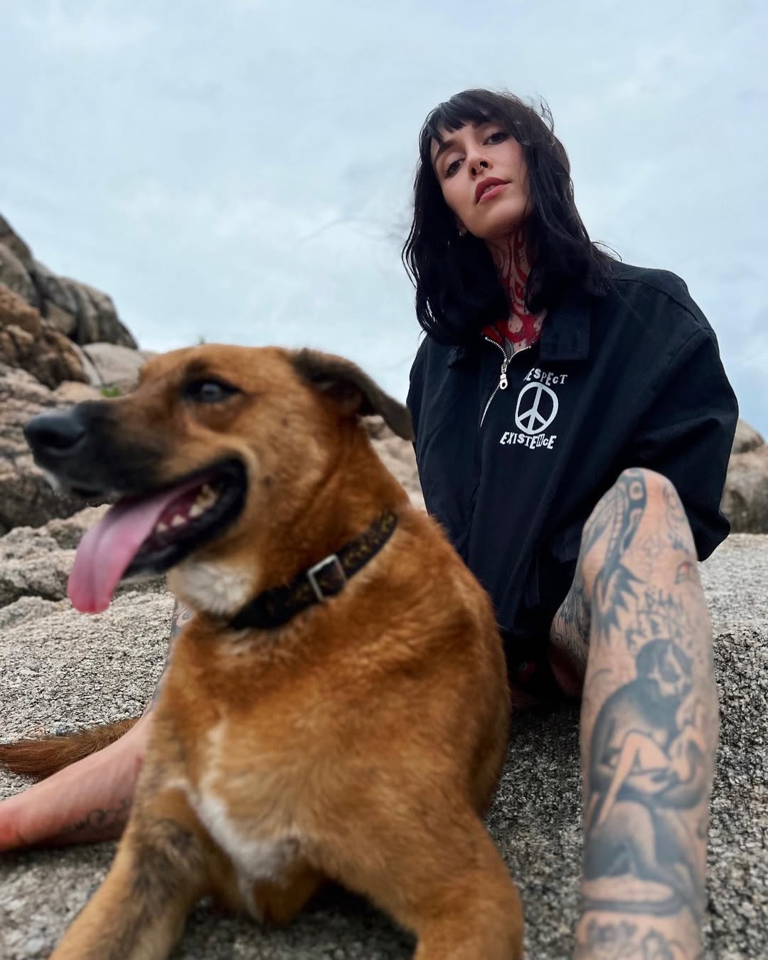 Respect Existence | Black Upcycled Bomber Jacket